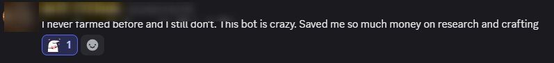 Player review from our Discord (names hidden)
