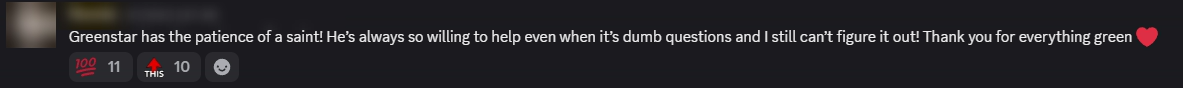 Player review from our Discord (names hidden)