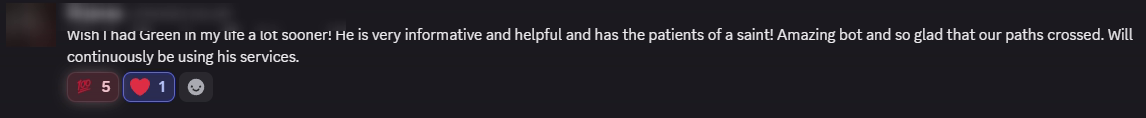 Player review from our Discord (names hidden)