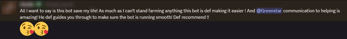 Player review from our Discord (names hidden)