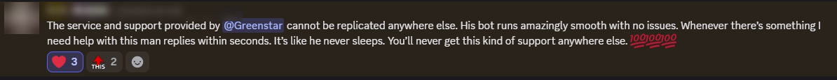 Player review from our Discord (names hidden)