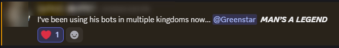 Player review from our Discord (names hidden)
