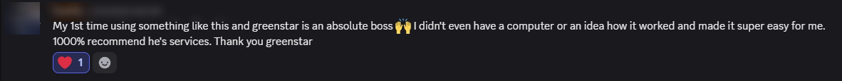 Player review from our Discord (names hidden)