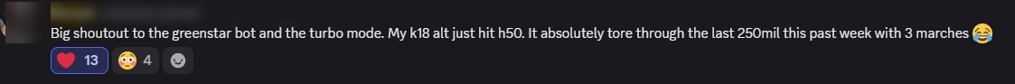 Player review from our Discord (names hidden)