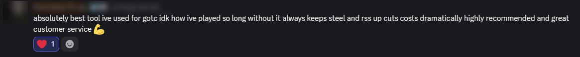 Player review from our Discord (names hidden)