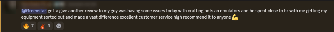 Player review from our Discord (names hidden)