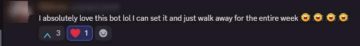 Player review from our Discord (names hidden)