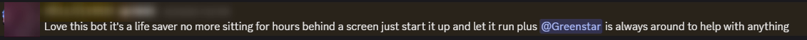 Player review from our Discord (names hidden)